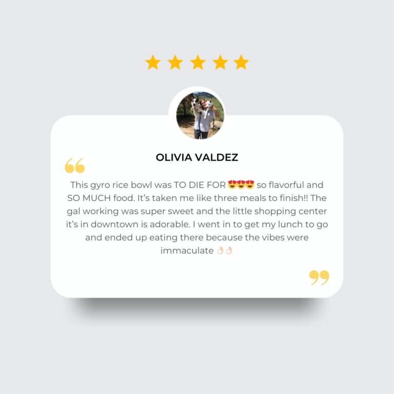 Olivia Valdez Customer Review for the Boki European Street Food